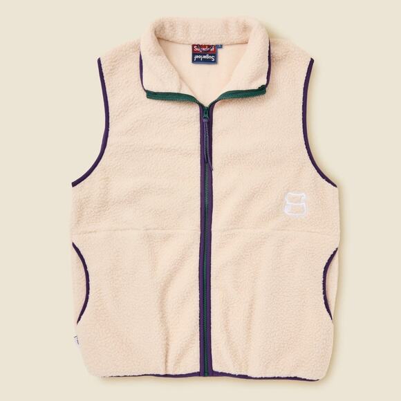 Sugarloaf Social Club Fleece Vest Cream Size Small Unisex - Picture 2 of 16